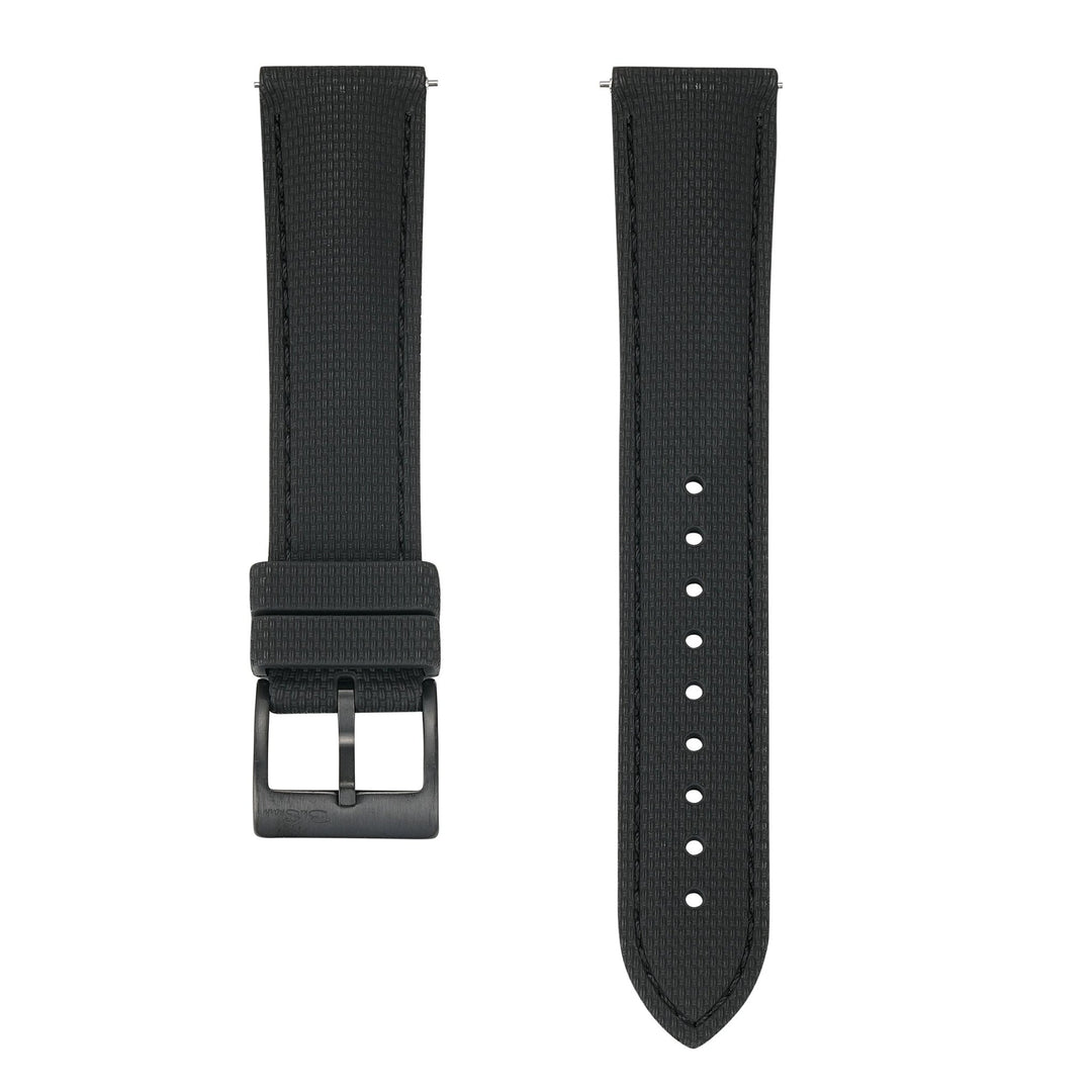 Sailcloth Rubber Buckle - Blackout - BluShark Straps