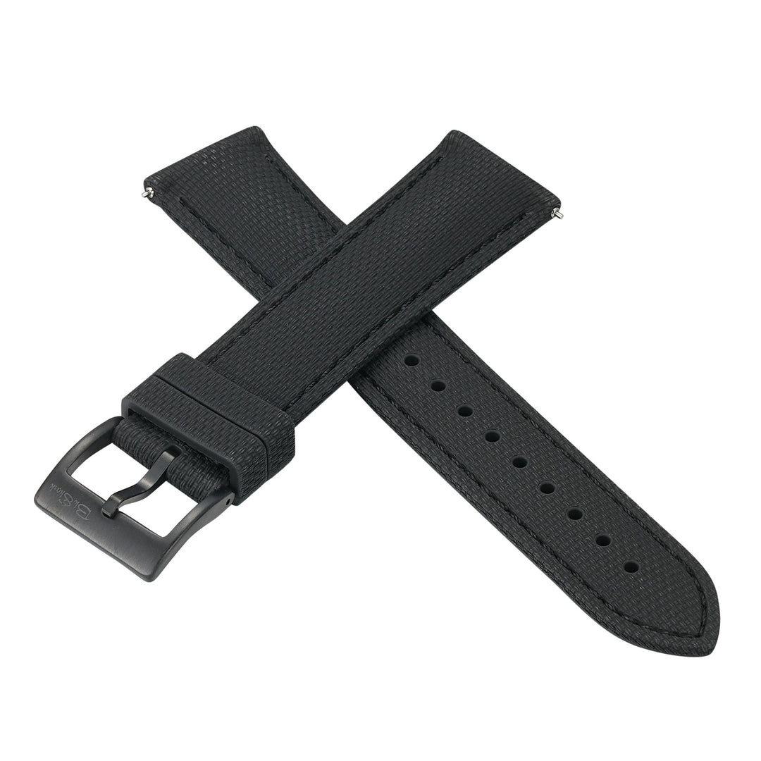 Sailcloth Rubber Buckle - Blackout - BluShark Straps