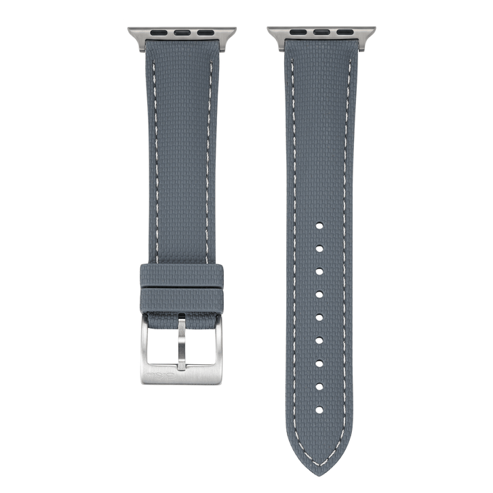 Sailcloth Rubber Buckle - For Apple Watch - Gray/White - BluShark Straps