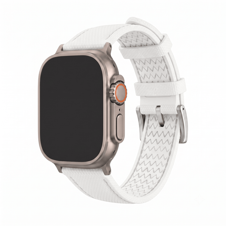Sailcloth Rubber Buckle - For Apple Watch ULTRA - White/White - BluShark Straps