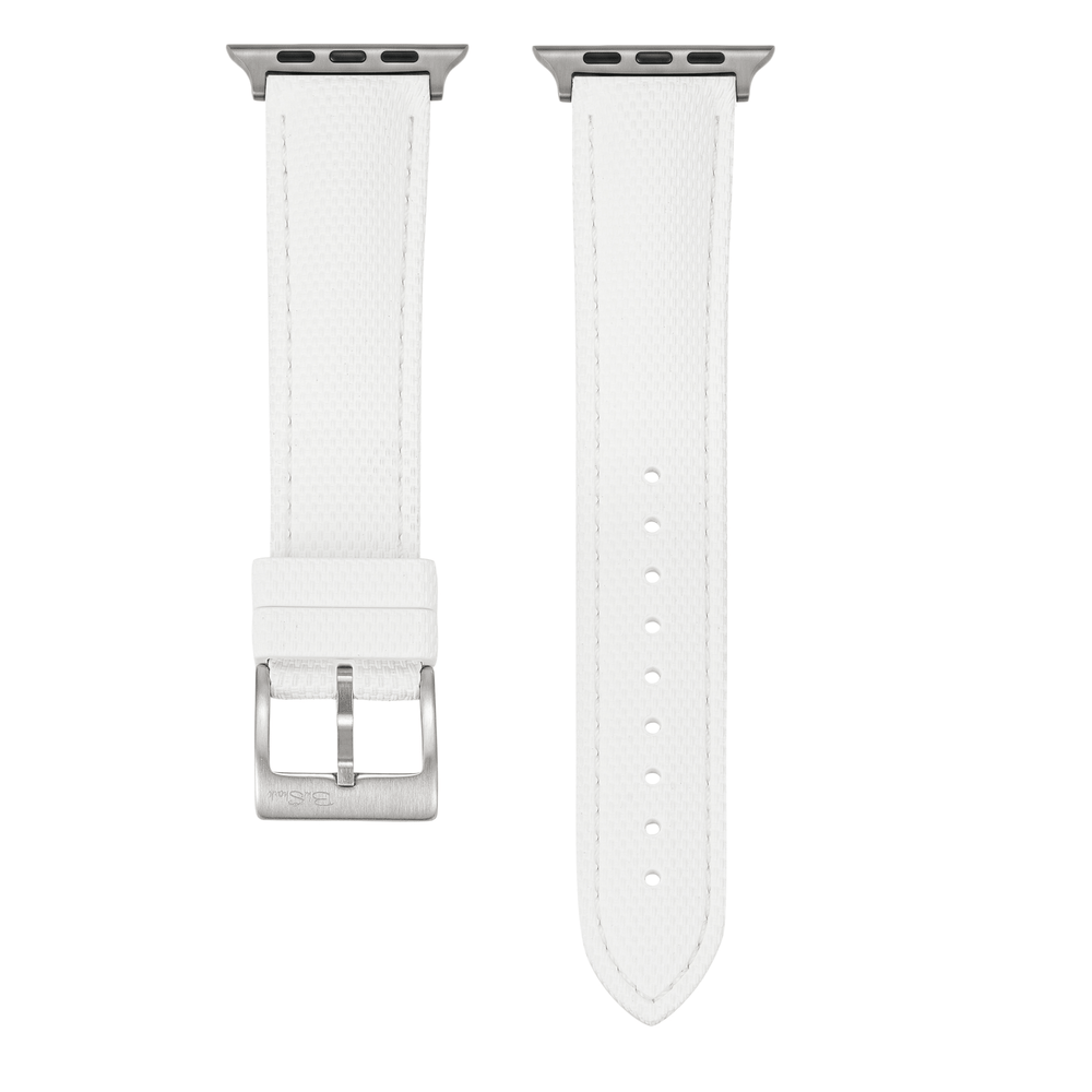Sailcloth Rubber Buckle - For Apple Watch - White/White - BluShark Straps
