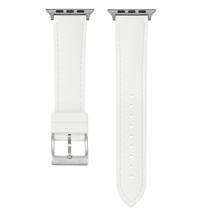 Sailcloth Rubber Buckle - For Apple Watch - White/White - BluShark Straps