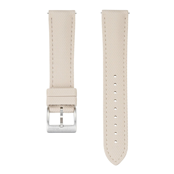 Sailcloth Rubber Buckle - Tan/White - BluShark Straps