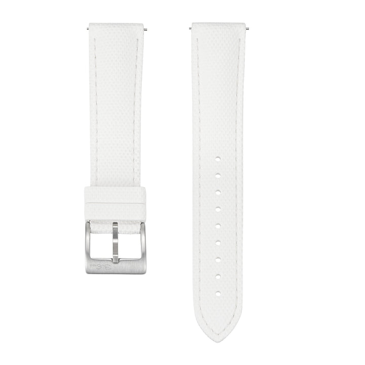 Sailcloth Rubber Buckle - White/White - BluShark Straps