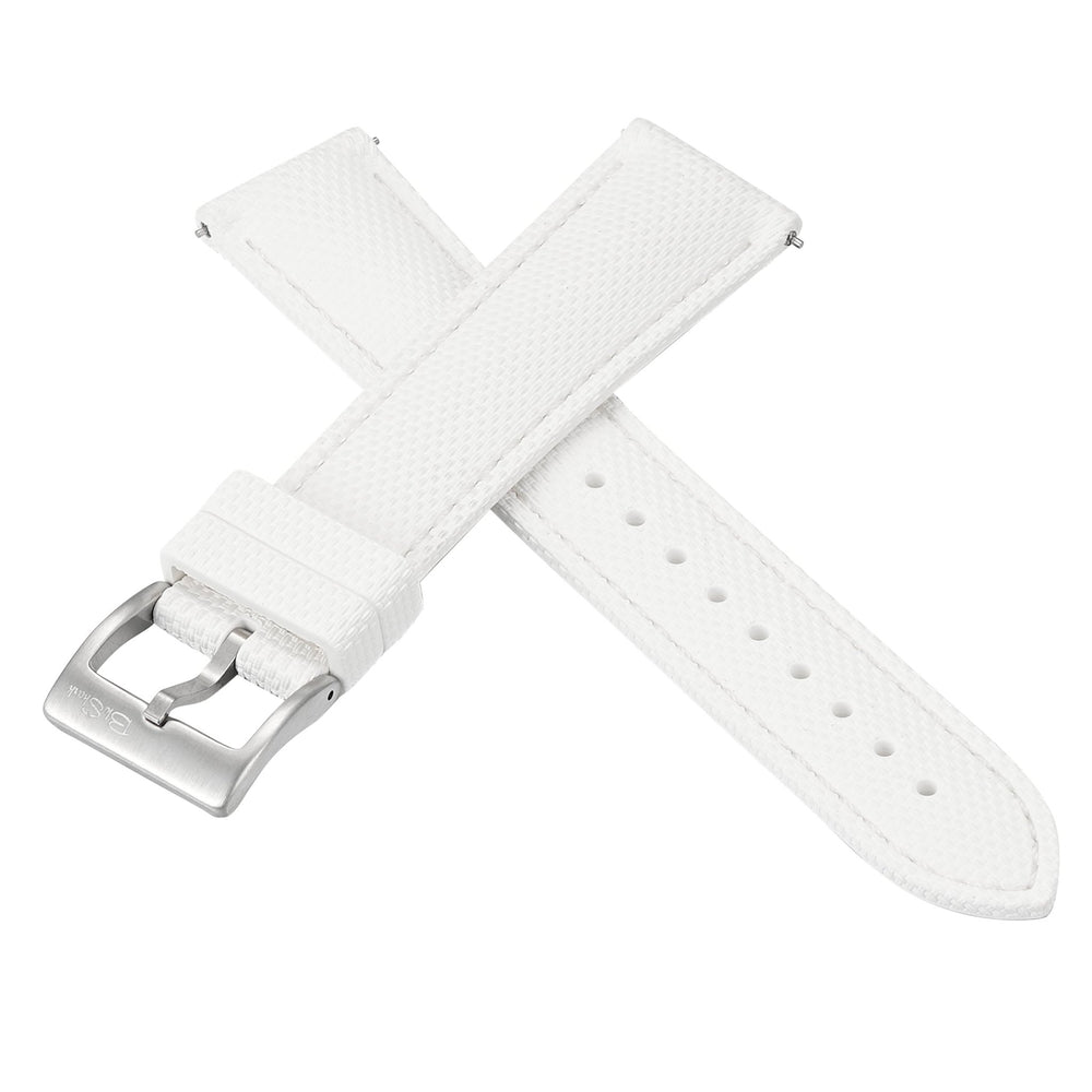 Sailcloth Rubber Buckle - White/White - BluShark Straps