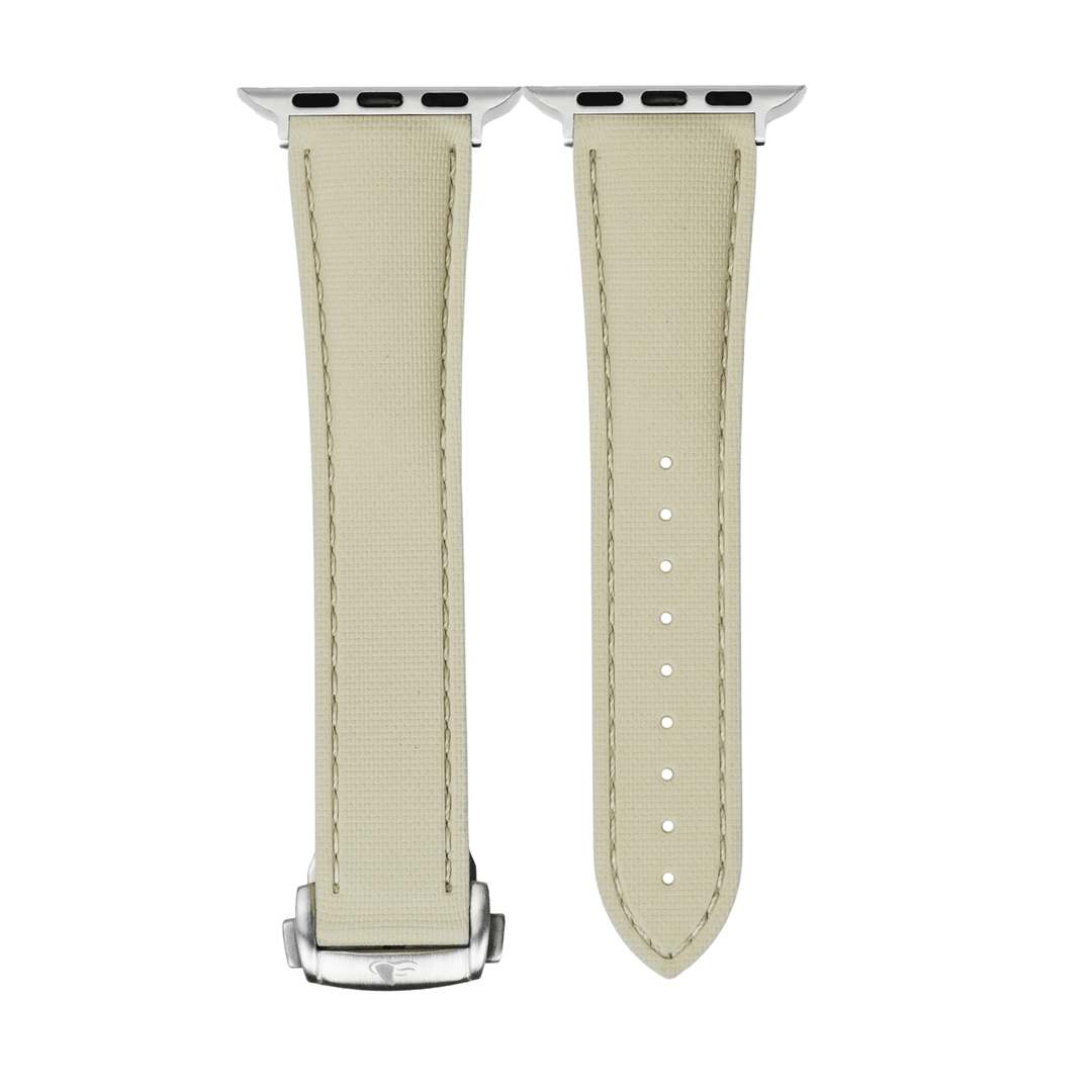 Sailcloth Rubber Deploy Band – For Apple Watch - Tan - BluShark Straps
