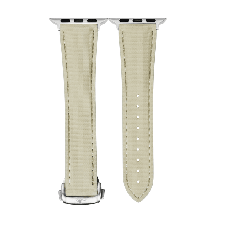 Sailcloth Rubber Deploy Band – For Apple Watch - Tan - BluShark Straps