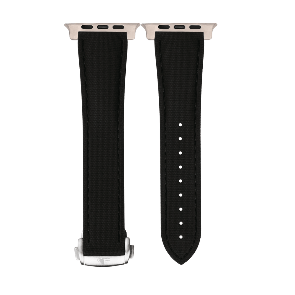 Sailcloth Rubber Deploy Band - For Apple Watch ULTRA - Blackout - BluShark Straps