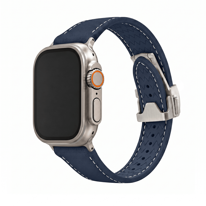 Sailcloth Rubber Deploy Band - For Apple Watch ULTRA - Blue - BluShark Straps