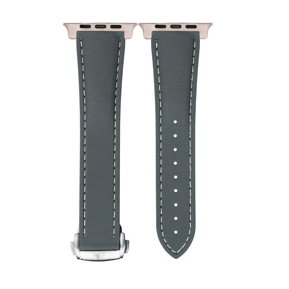 Sailcloth Rubber Deploy Band - For Apple Watch ULTRA - Gray - BluShark Straps