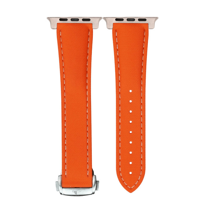 Sailcloth Rubber Deploy Band - For Apple Watch ULTRA - Orange - BluShark Straps