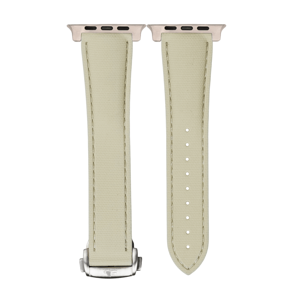 Sailcloth Rubber Deploy Band - For Apple Watch ULTRA - Tan - BluShark Straps