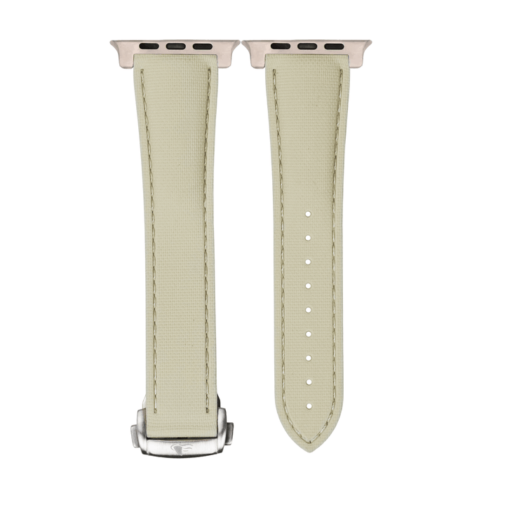 Sailcloth Rubber Deploy Band - For Apple Watch ULTRA - Tan - BluShark Straps