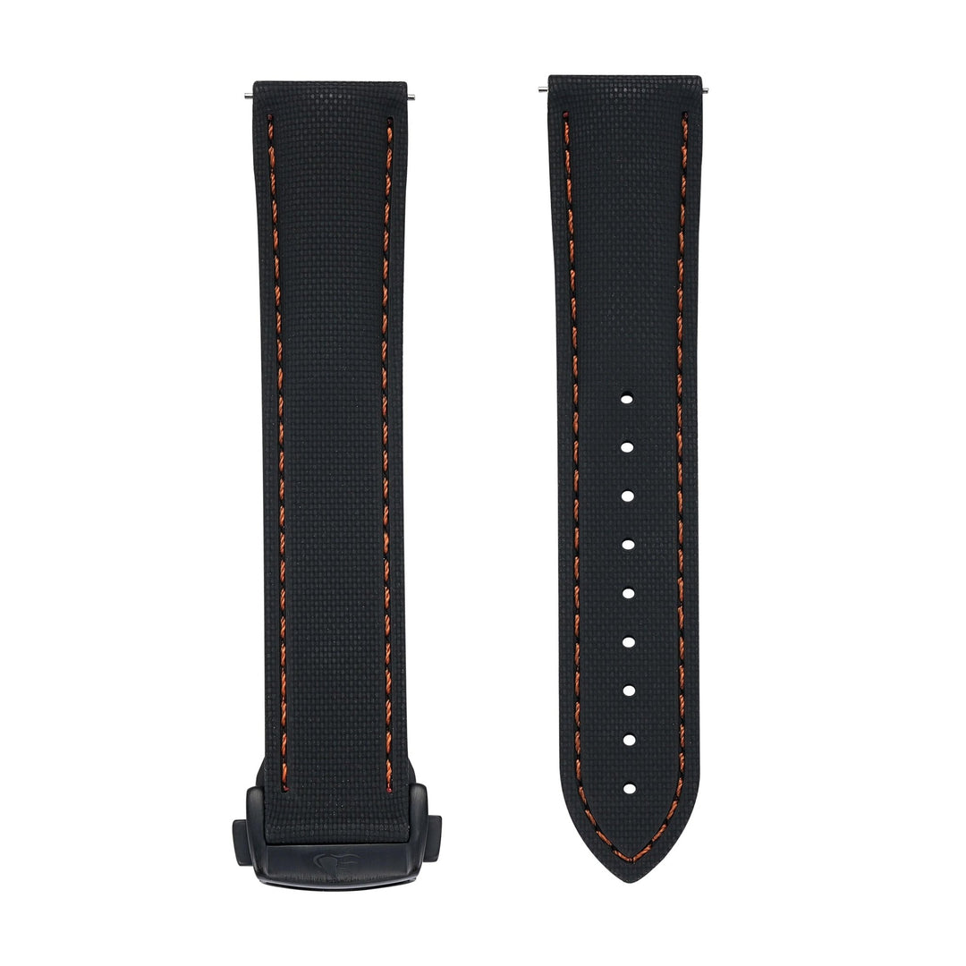 Sailcloth Rubber Deploy - Black/Orange - BluShark Straps