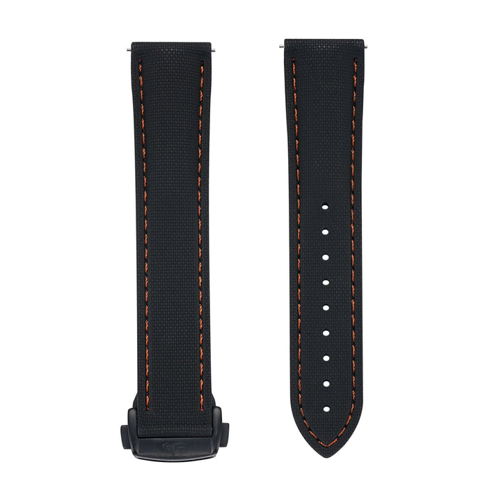 Sailcloth Rubber Deploy - Black/Orange - BluShark Straps