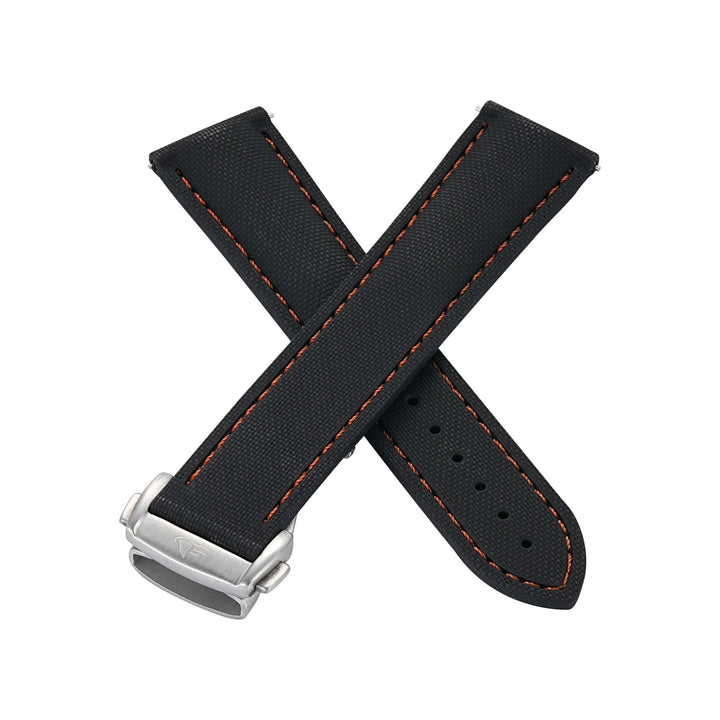 Sailcloth Rubber Deploy - Black/Orange - BluShark Straps