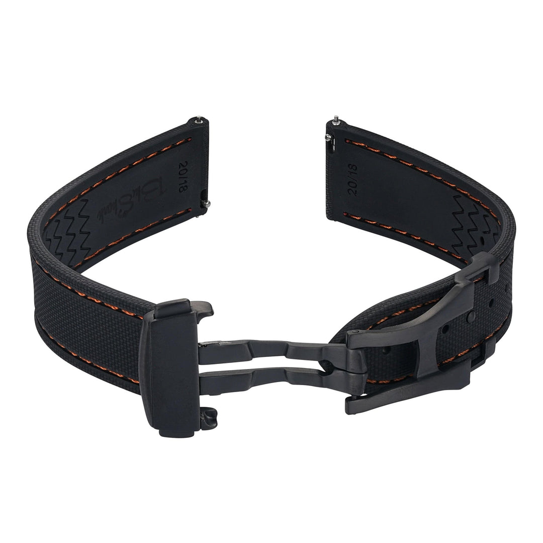 Sailcloth Rubber Deploy - Black/Orange - BluShark Straps