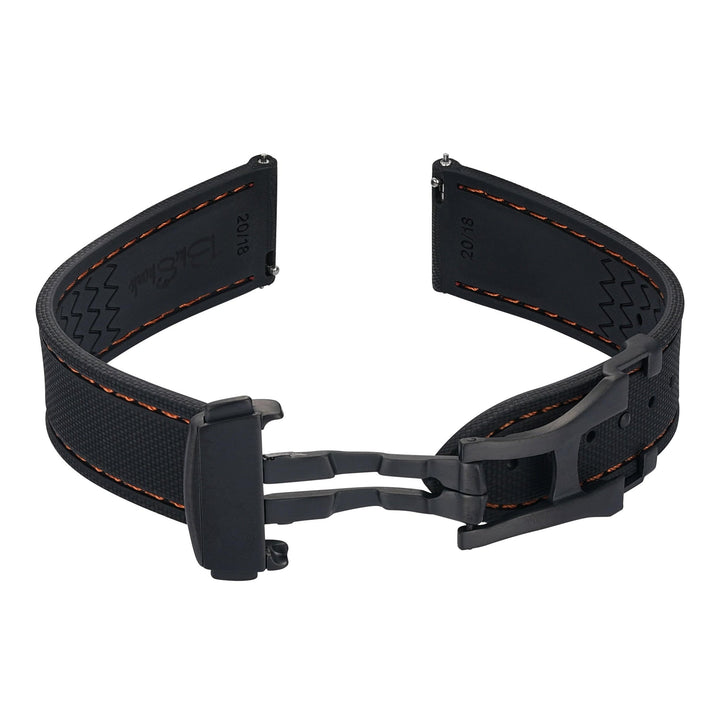 Sailcloth Rubber Deploy - Black/Orange - BluShark Straps