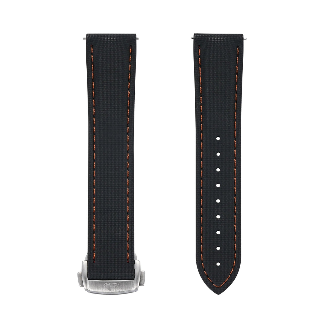 Sailcloth Rubber Deploy - Black/Orange - BluShark Straps