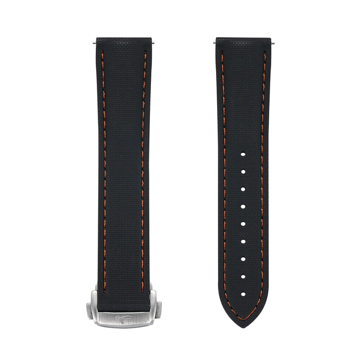 Sailcloth Rubber Deploy - Black/Orange - BluShark Straps