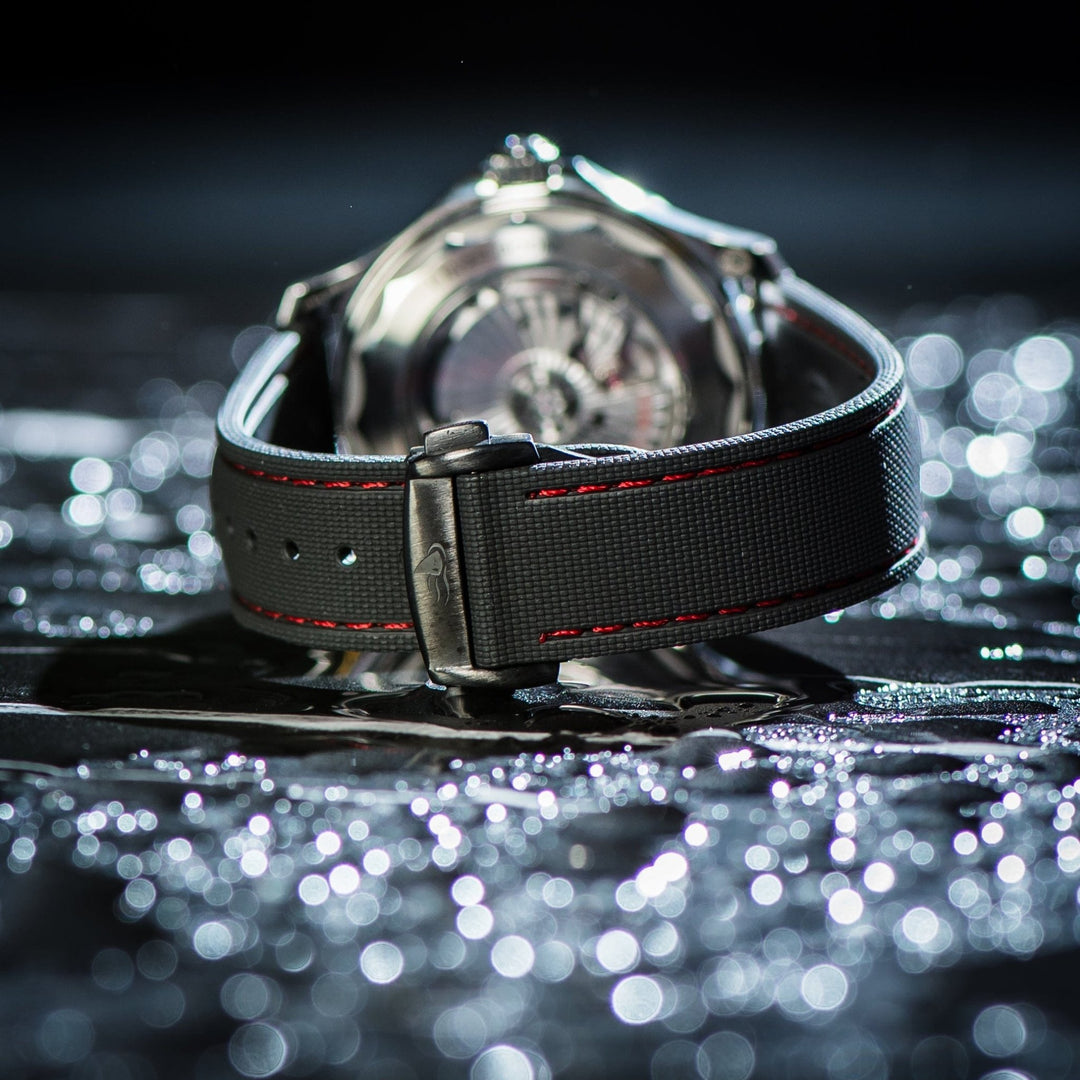 Sailcloth Rubber Deploy - Black/Red - BluShark Straps