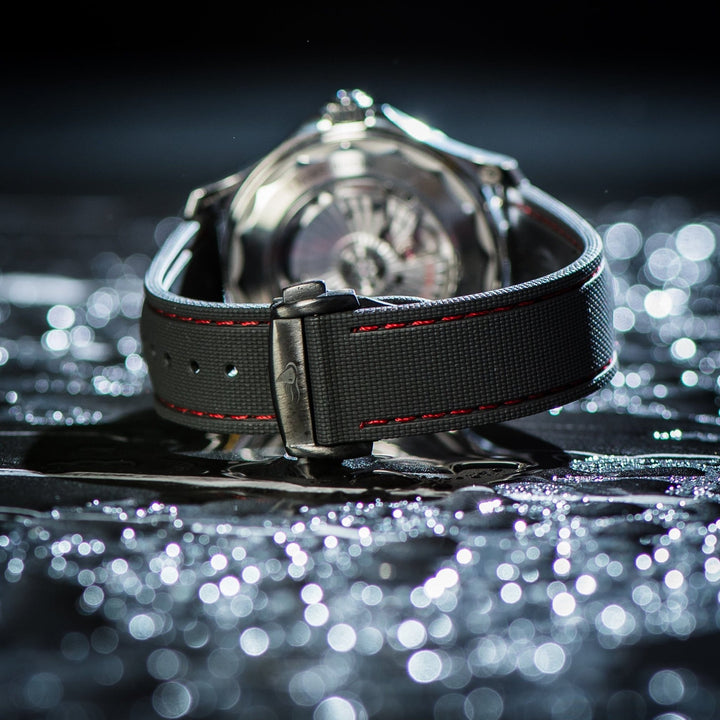 Sailcloth Rubber Deploy - Black/Red - BluShark Straps