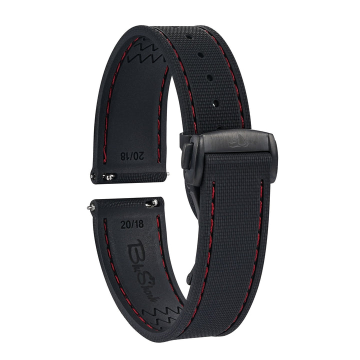 Sailcloth Rubber Deploy - Black/Red - BluShark Straps