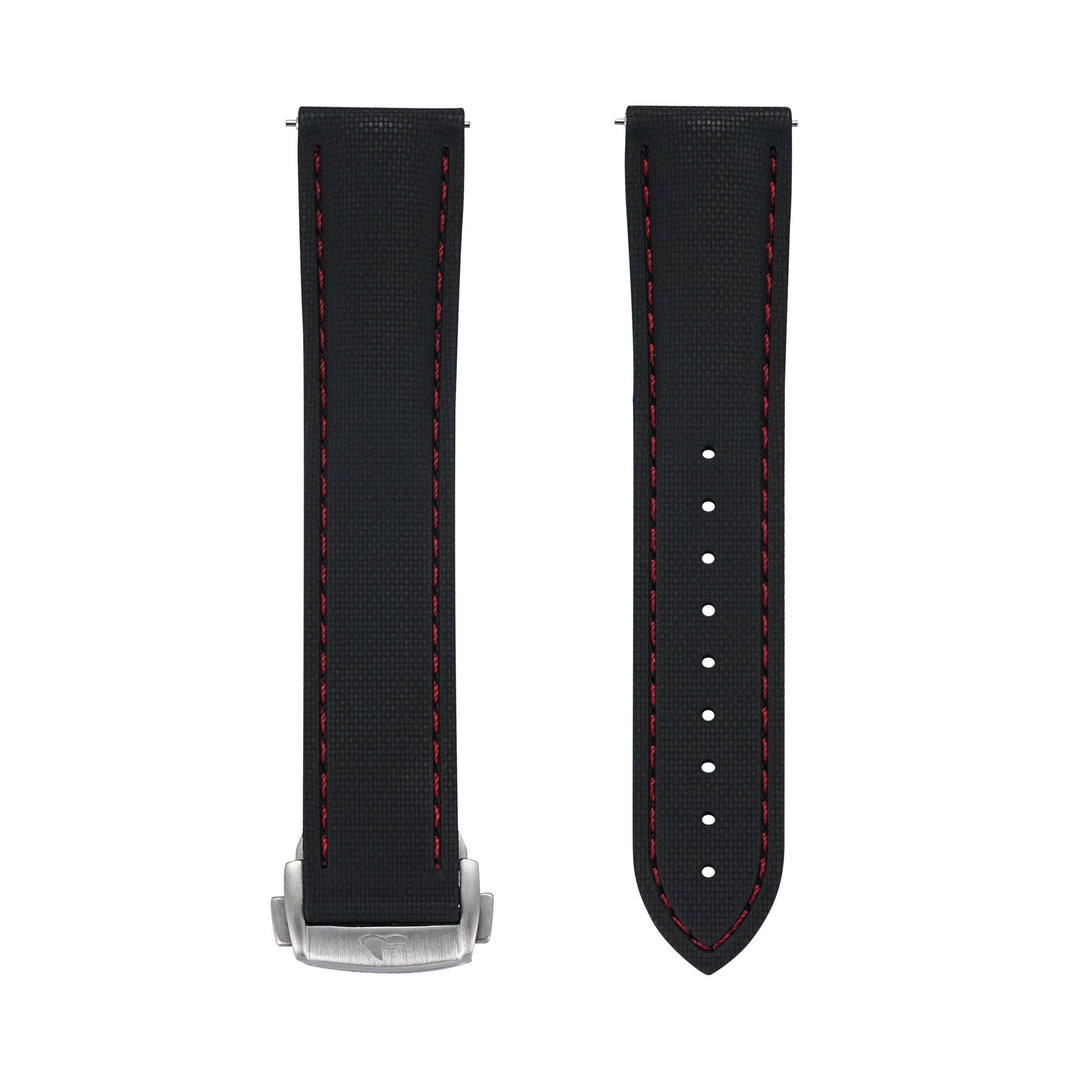 Sailcloth Rubber Deploy - Black/Red - BluShark Straps