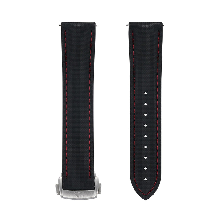 Sailcloth Rubber Deploy - Black/Red - BluShark Straps