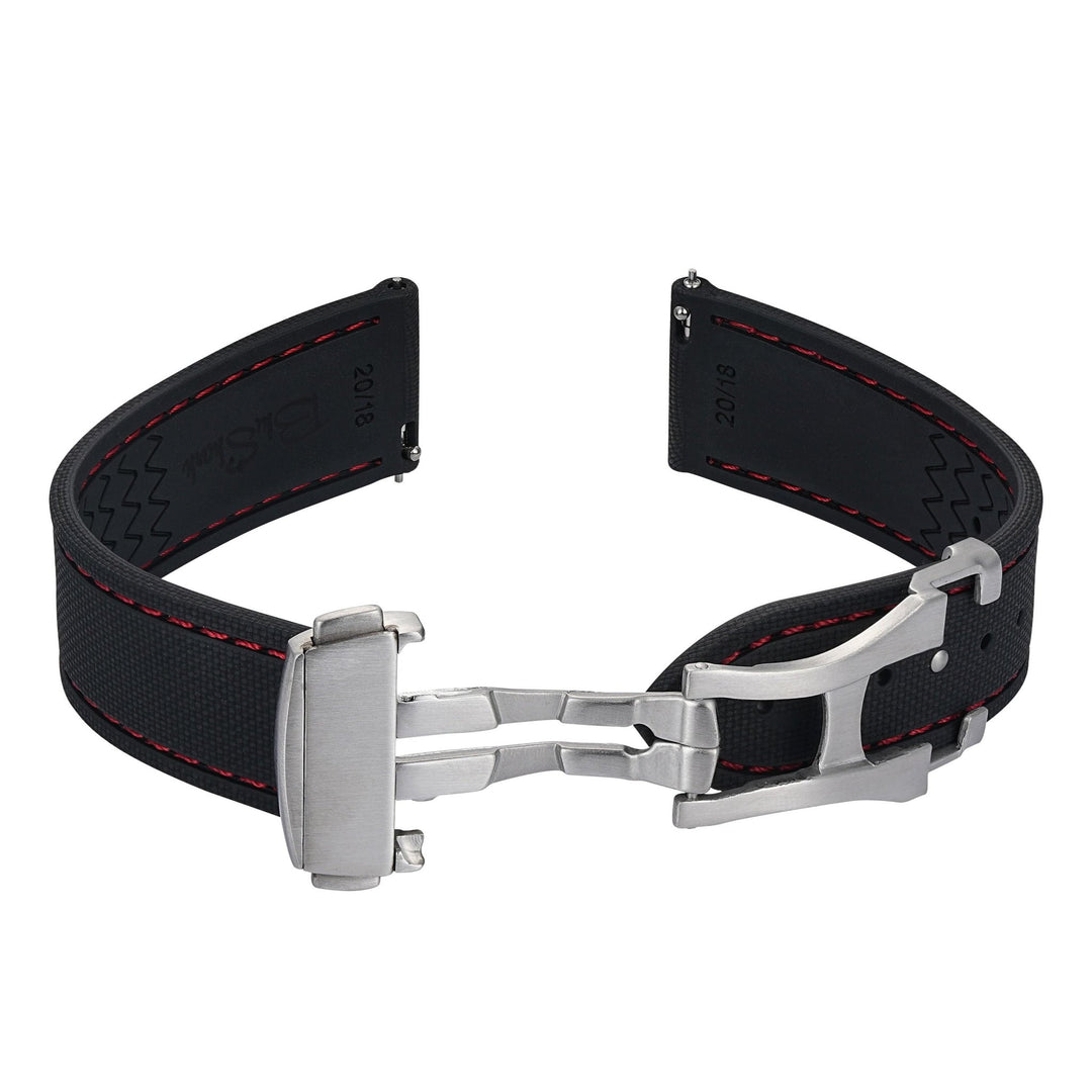 Sailcloth Rubber Deploy - Black/Red - BluShark Straps