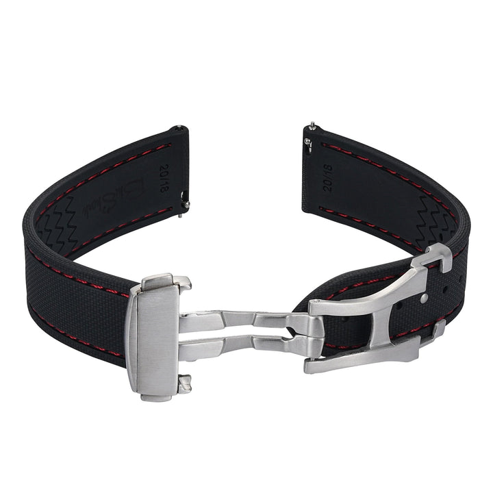 Sailcloth Rubber Deploy - Black/Red - BluShark Straps