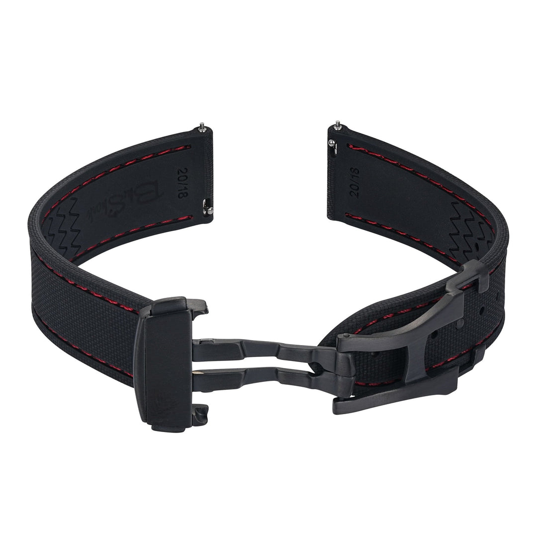 Sailcloth Rubber Deploy - Black/Red - BluShark Straps