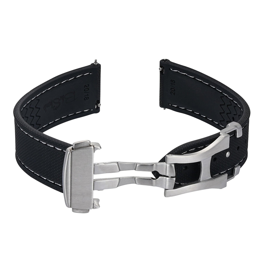 Sailcloth Rubber Deploy - Black/White - BluShark Straps