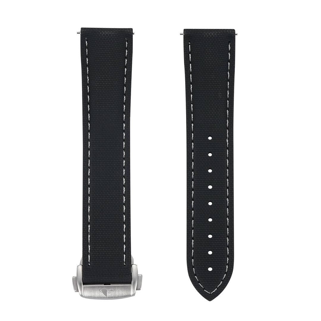 Sailcloth Rubber Deploy - Black/White - BluShark Straps