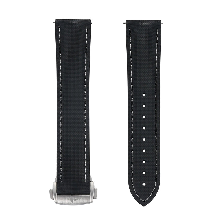 Sailcloth Rubber Deploy - Black/White - BluShark Straps