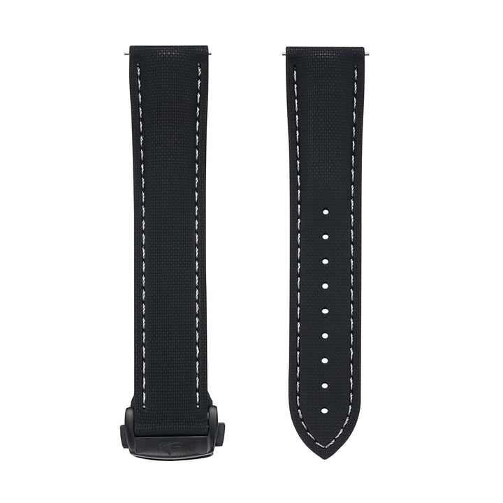 Sailcloth Rubber Deploy - Black/White - BluShark Straps
