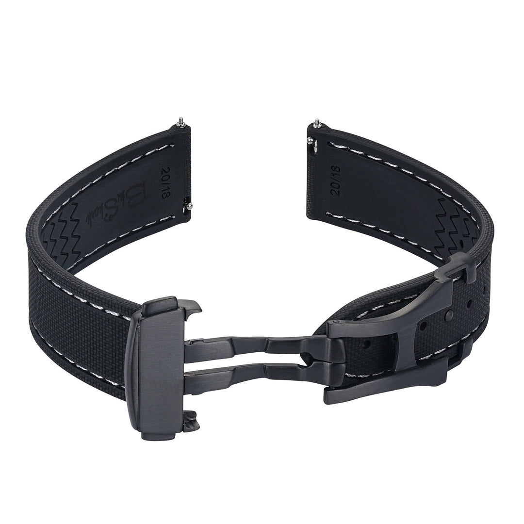 Sailcloth Rubber Deploy - Black/White - BluShark Straps