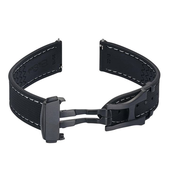 Sailcloth Rubber Deploy - Black/White - BluShark Straps
