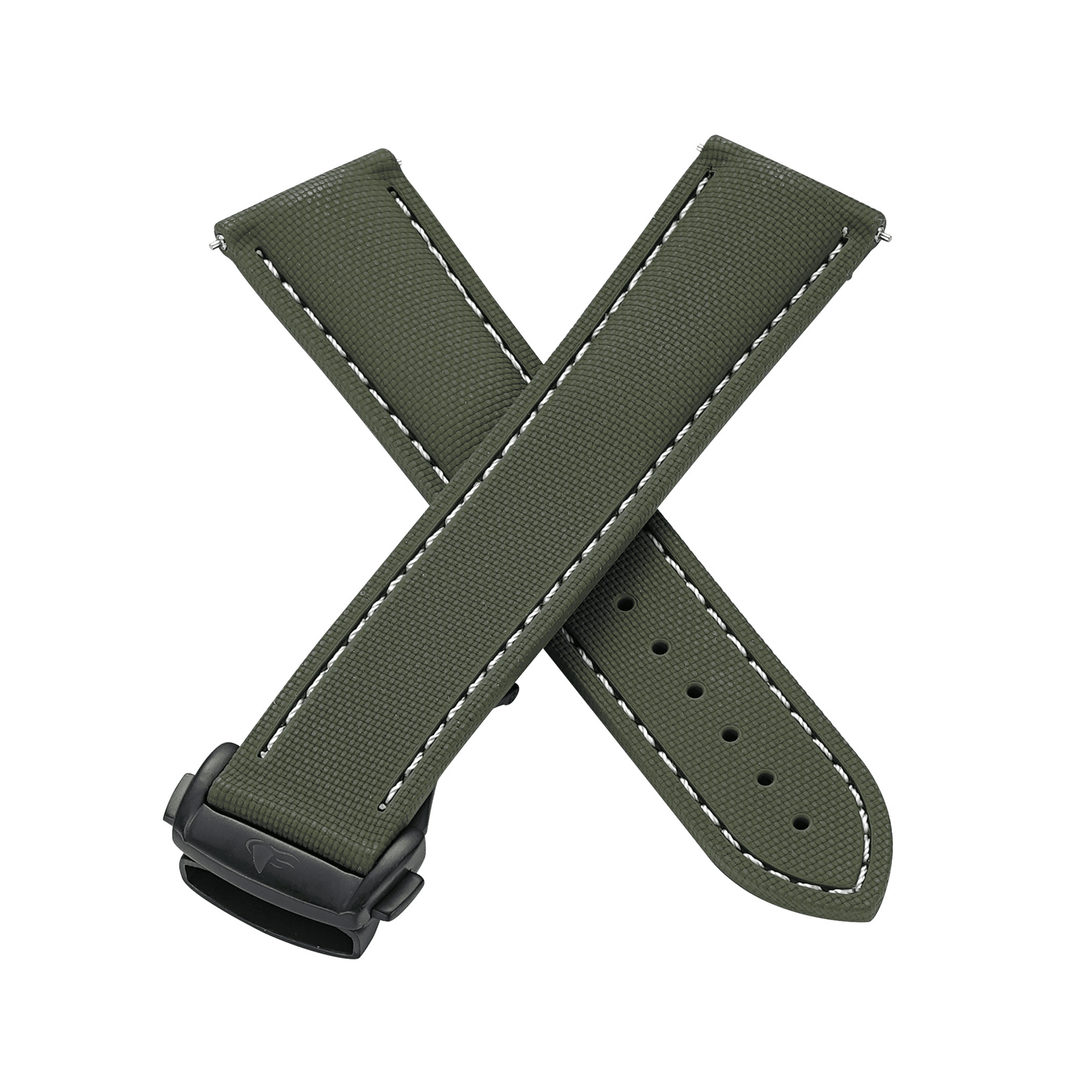 Sailcloth Rubber Deploy - Green - BluShark Straps