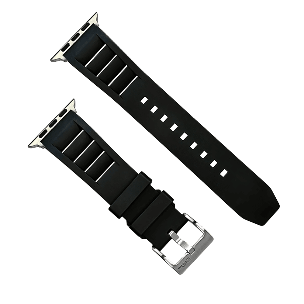 Shark Gill Rubber Band – For Apple Watch - Black - BluShark Straps