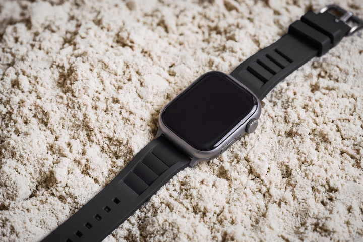 Shark Gill Rubber Band – For Apple Watch - Black - BluShark Straps