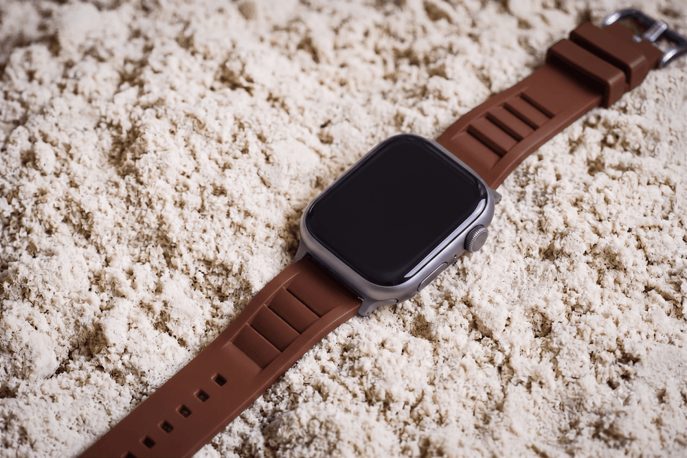 Shark Gill Rubber Band – For Apple Watch - Brown - BluShark Straps
