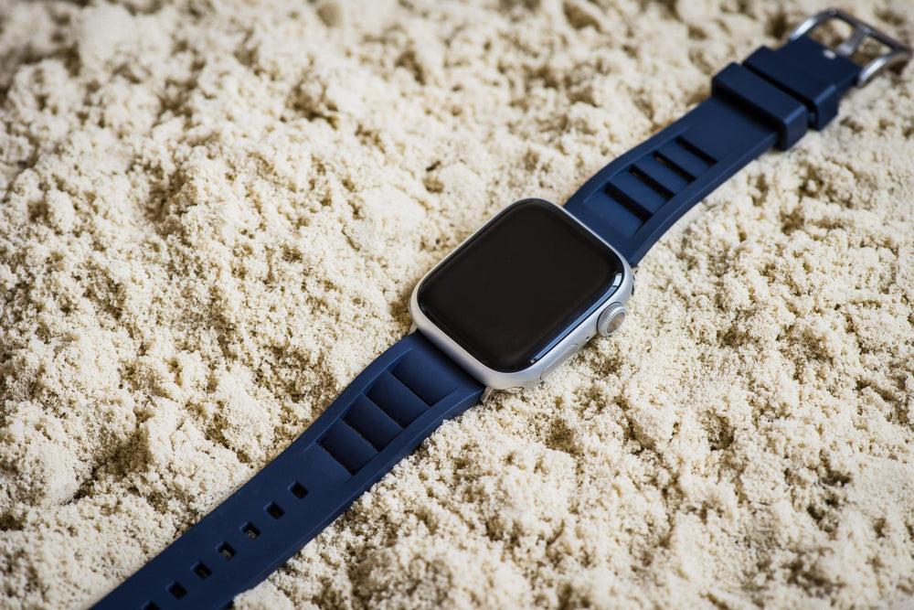 Shark Gill Rubber Band – For Apple Watch - Dark Blue - BluShark Straps