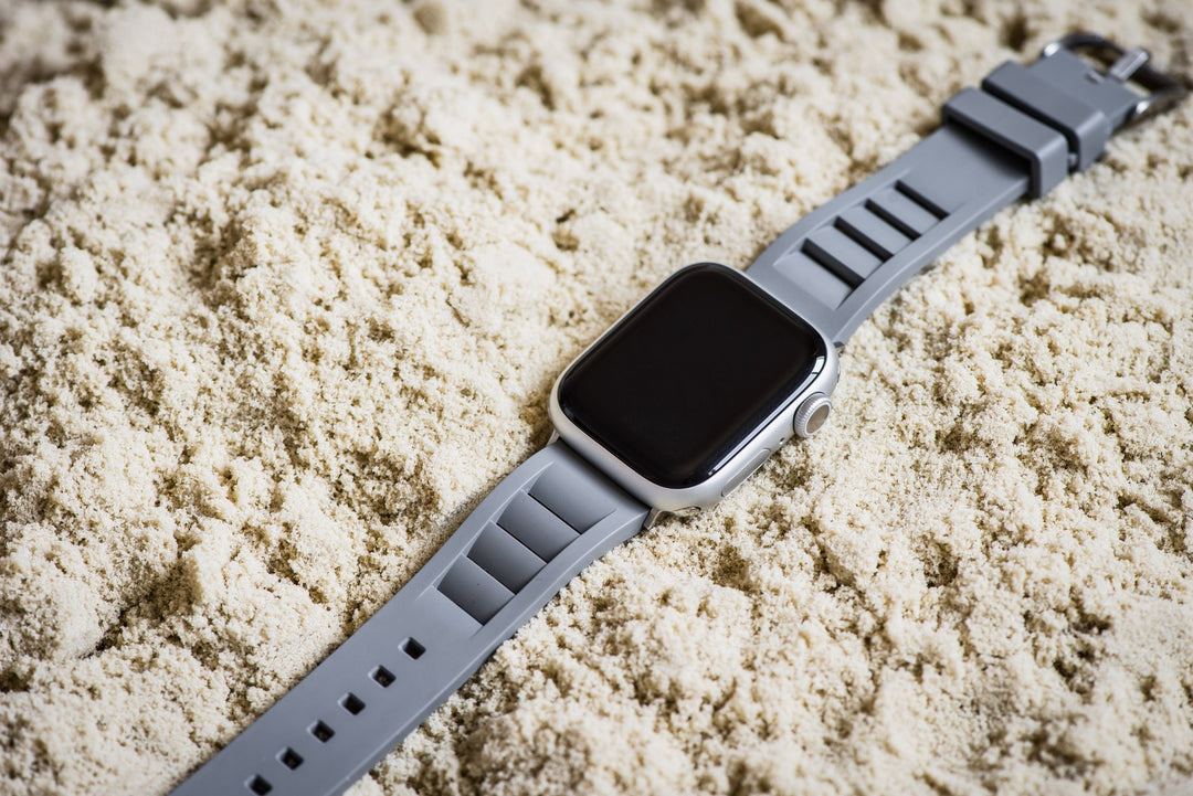 Shark Gill Rubber Band – For Apple Watch - Gray - BluShark Straps