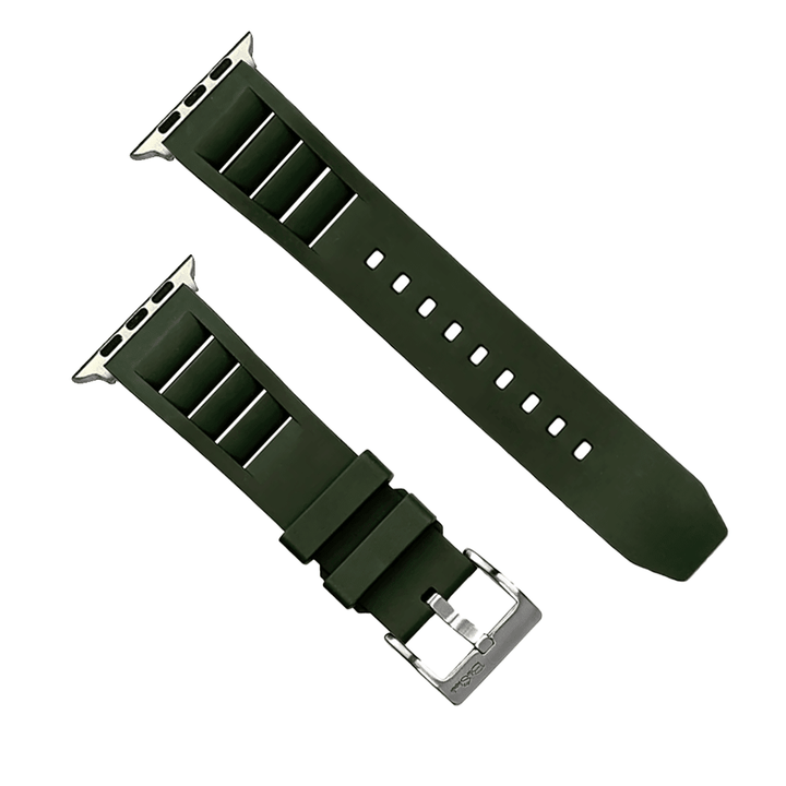 Shark Gill Rubber Band – For Apple Watch - Green - BluShark Straps
