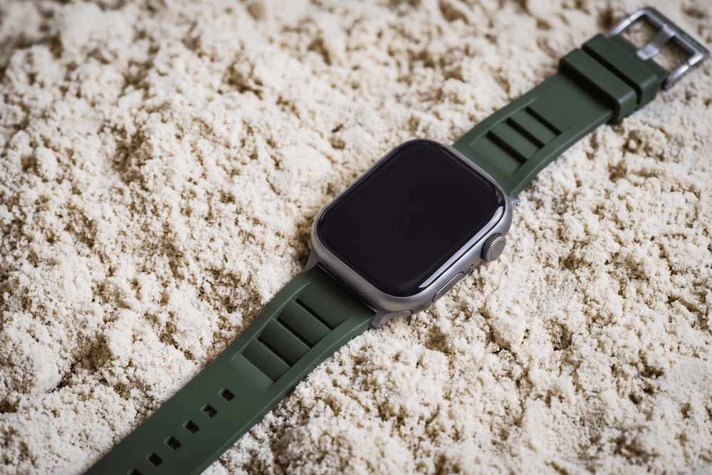 Shark Gill Rubber Band – For Apple Watch - Green - BluShark Straps