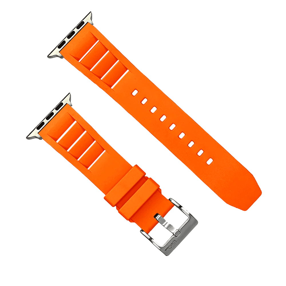 Shark Gill Rubber Band – For Apple Watch - Orange - BluShark Straps