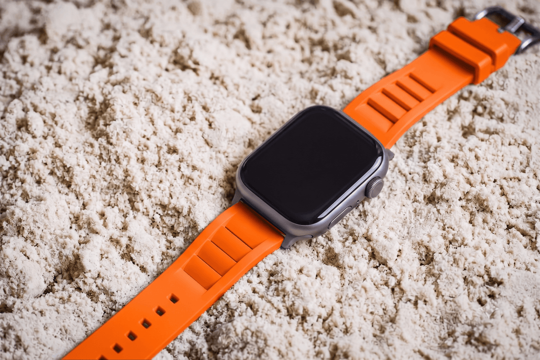 Shark Gill Rubber Band – For Apple Watch - Orange - BluShark Straps