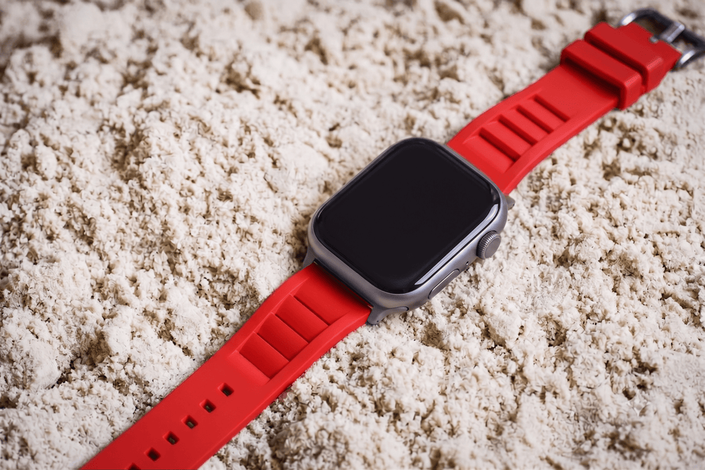 Shark Gill Rubber Band – For Apple Watch - Red - BluShark Straps