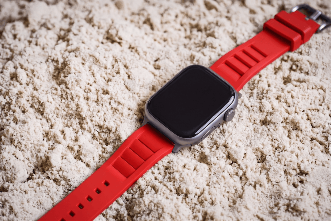 Shark Gill Rubber Band – For Apple Watch - Red - BluShark Straps